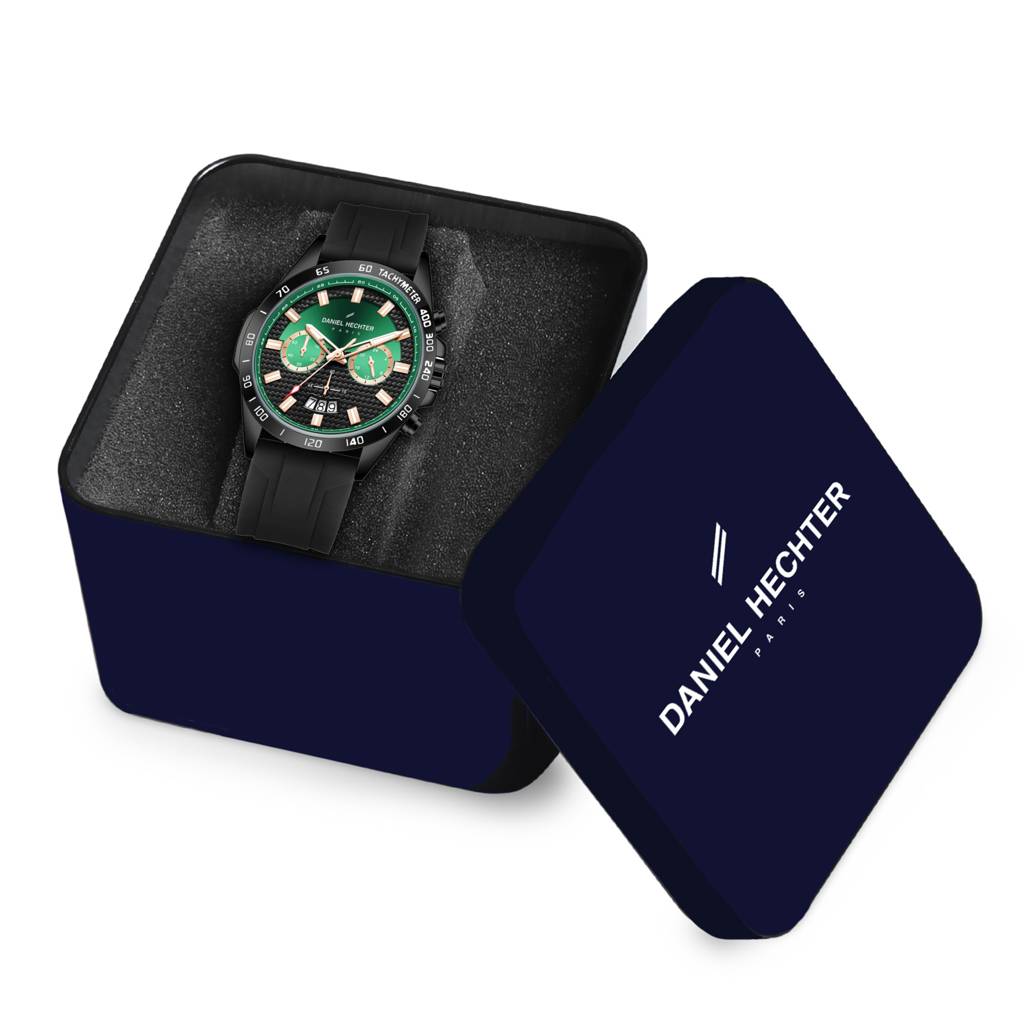 Daniel Hechter Paris Pantheon Collection Pantheon Collection Unique Multifunctional Watch For Men With Textured R : DHM1010-02