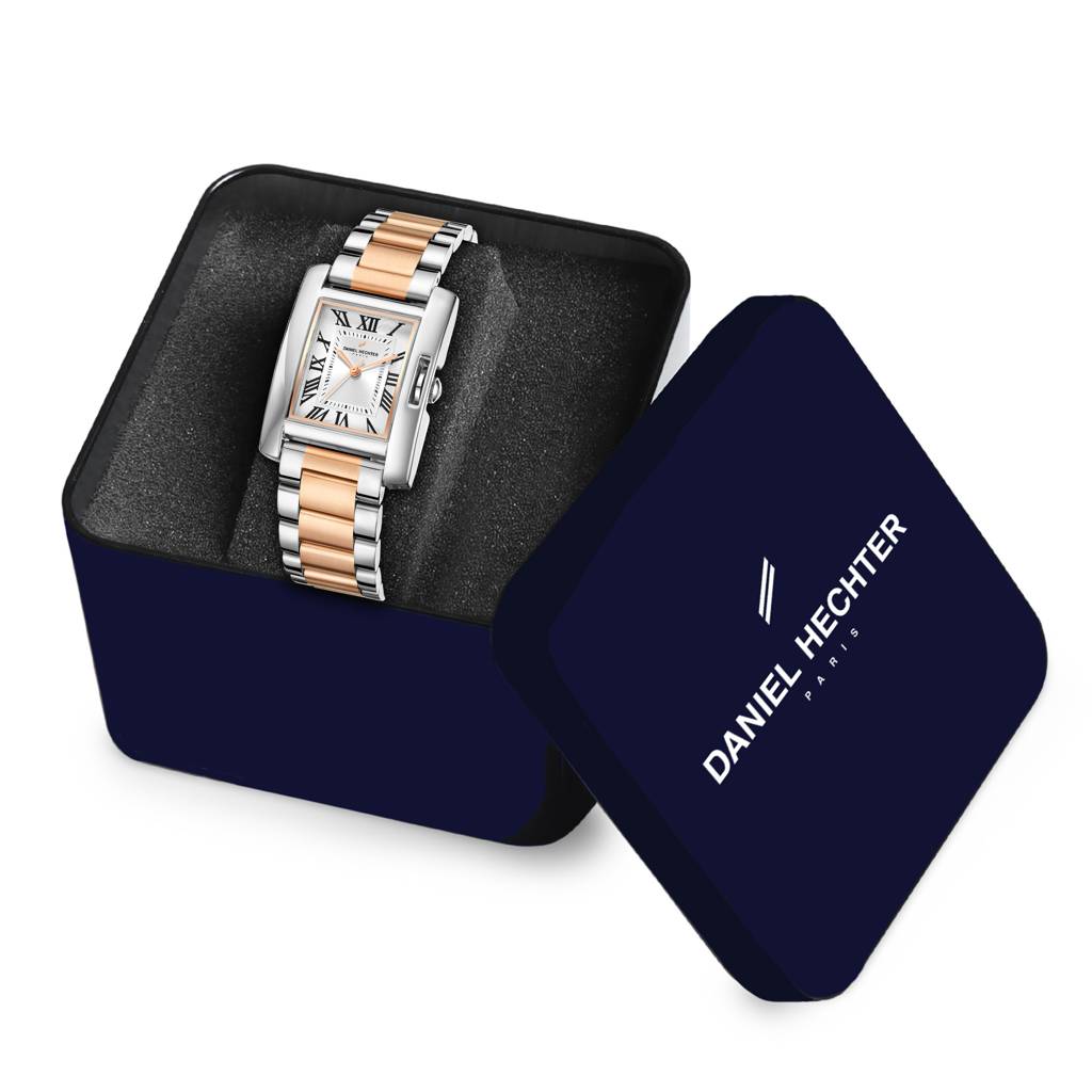Daniel Hechter Paris Opera Collection Square Dial Watch For Women With Roman Indices And Stainless Steel Strap-Dh : DHW2004-22