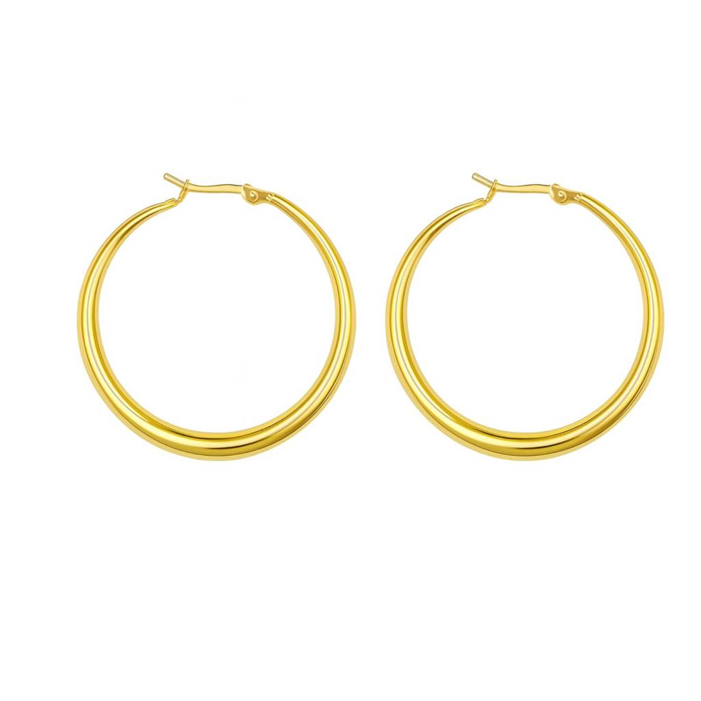 Anti-Tarnish 40Mm Round Hoop Earrings : ADK1025E018G40