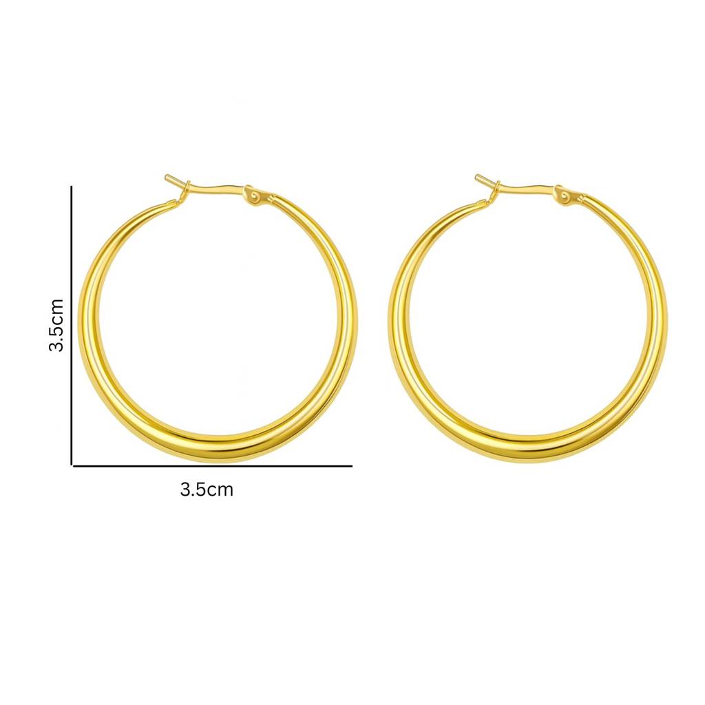 Anti-Tarnish 40Mm Round Hoop Earrings : ADK1025E018G40