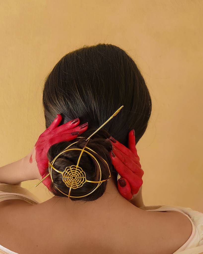 Viana Jewels Hair Bun, Decorative Arrowhead Set, 2 Pieces, Brass : HB001