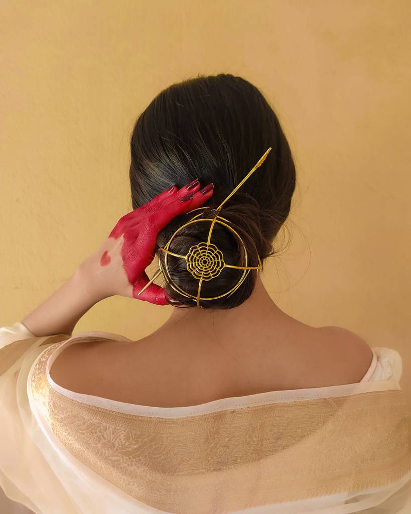 Viana Jewels Hair Bun, Decorative Arrowhead Set, 2 Pieces, Brass : HB001
