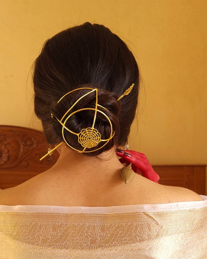 Viana Jewels Hair Bun, Decorative Arrowhead Set, 2 Pieces, Brass : HB001