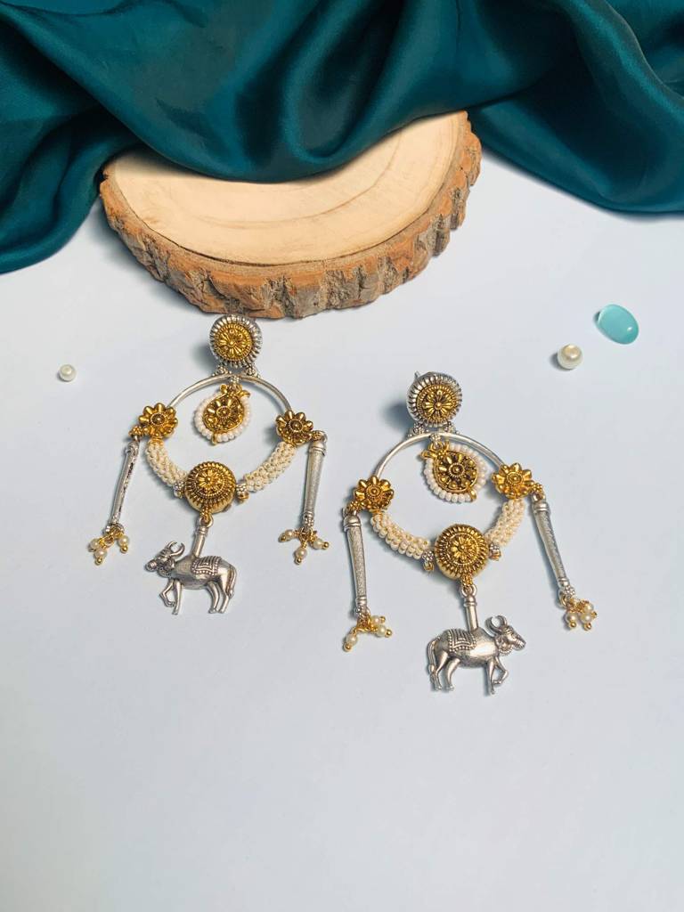 High Quality Brass Dualtone Plated Earring : DualToneEarring02