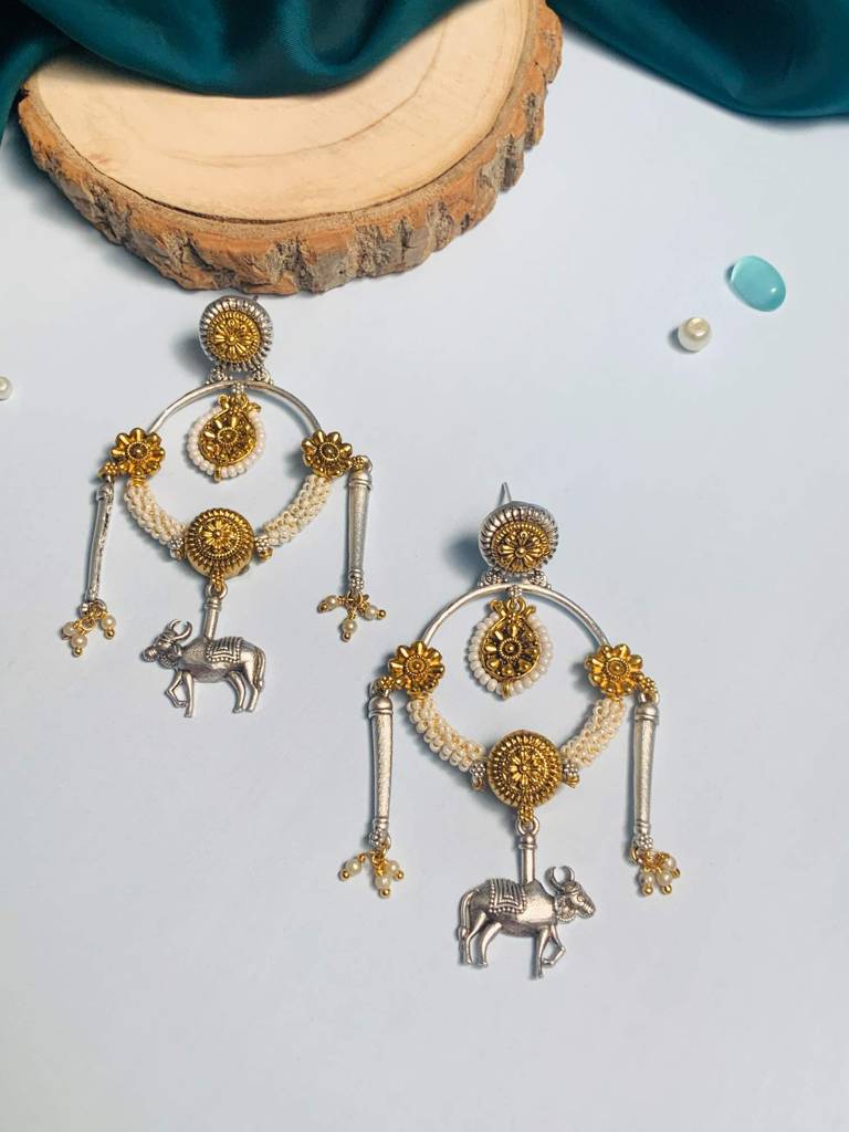 High Quality Brass Dualtone Plated Earring : DualToneEarring02