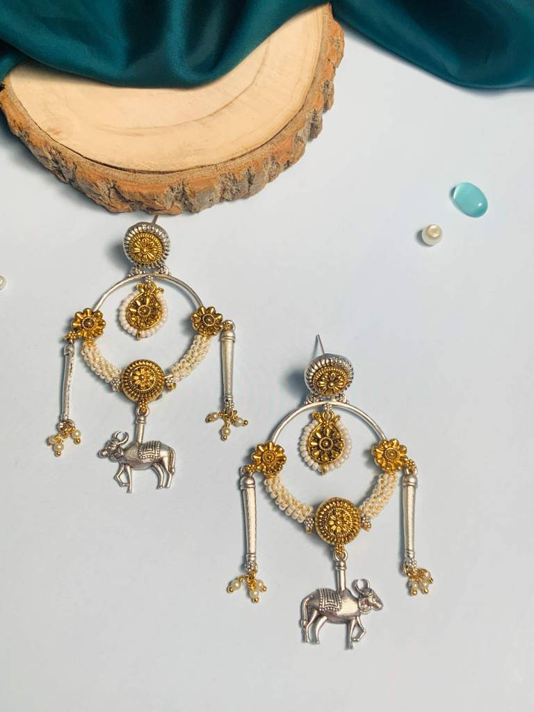 High Quality Brass Dualtone Plated Earring : DualToneEarring02