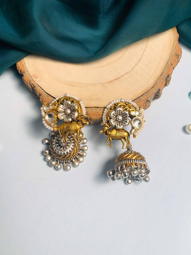 Charming Brass Dualtone Earring : DualToneEarring03