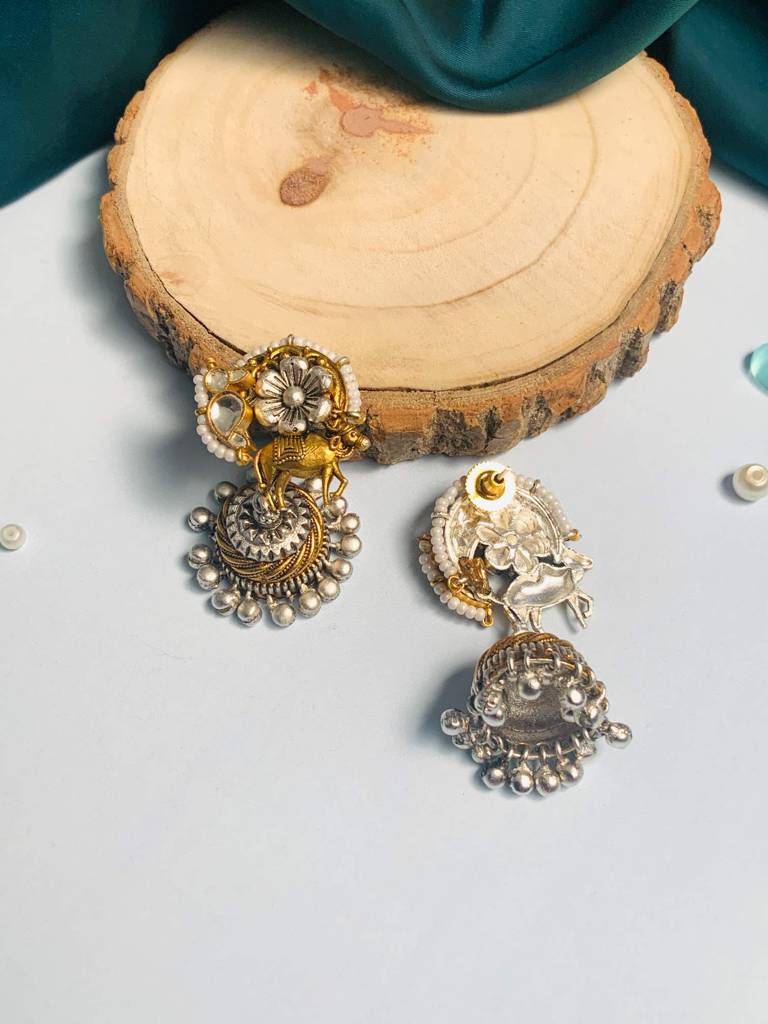 Charming Brass Dualtone Earring : DualToneEarring03