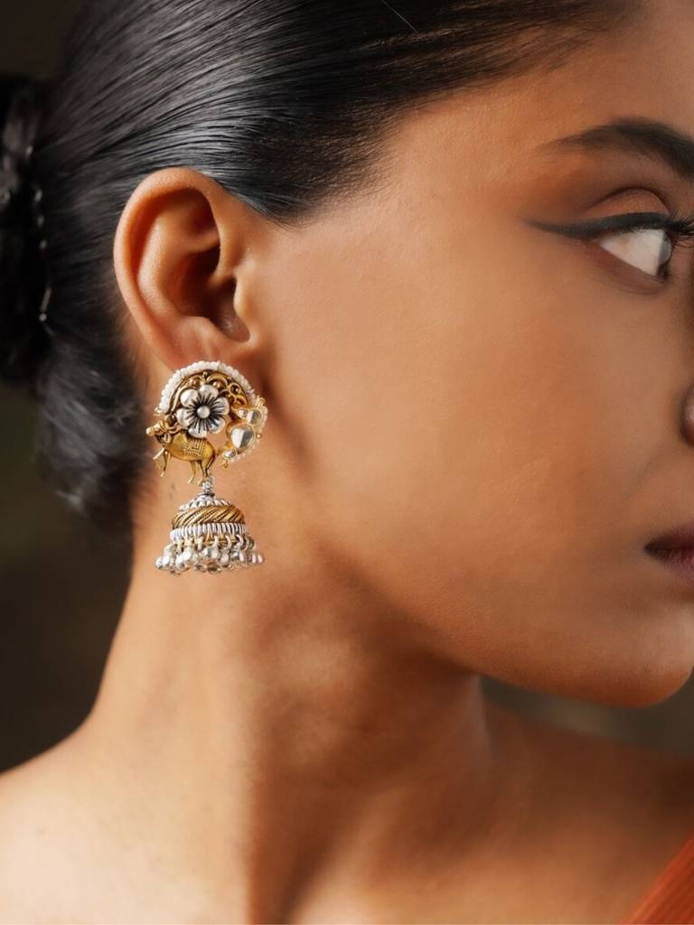 Charming Brass Dualtone Earring : DualToneEarring03