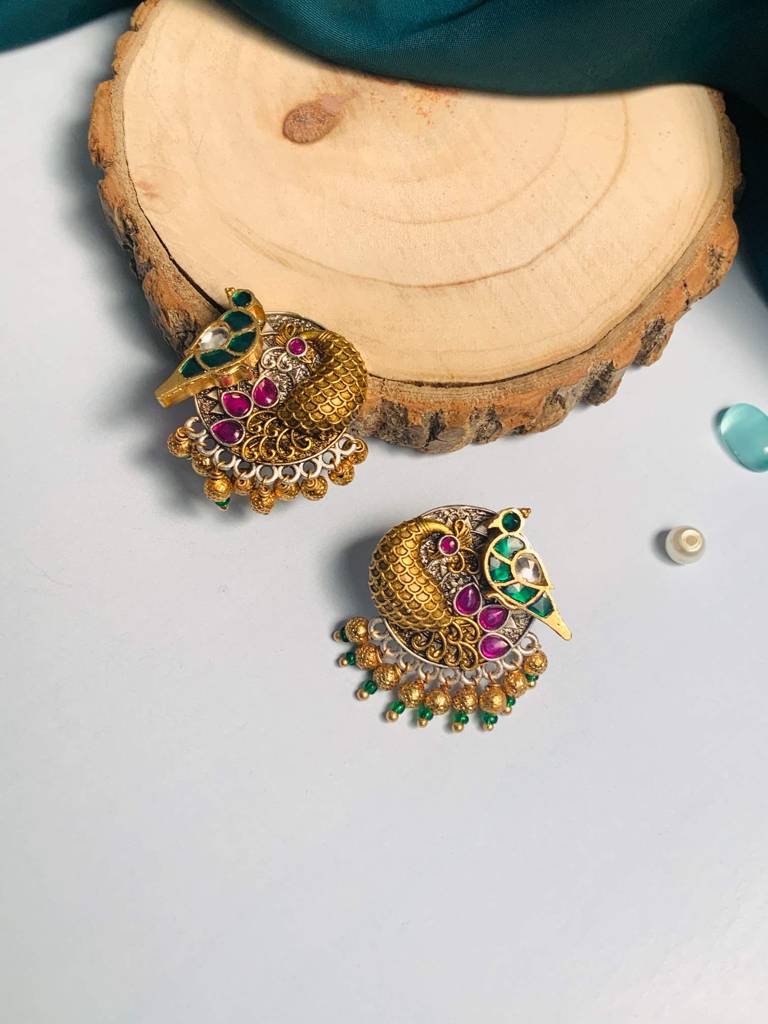 Finely-Crafted Brass Dualtone Earring : DualToneEarring04