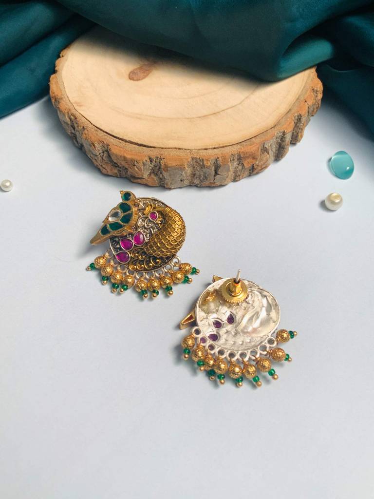 Finely-Crafted Brass Dualtone Earring : DualToneEarring04