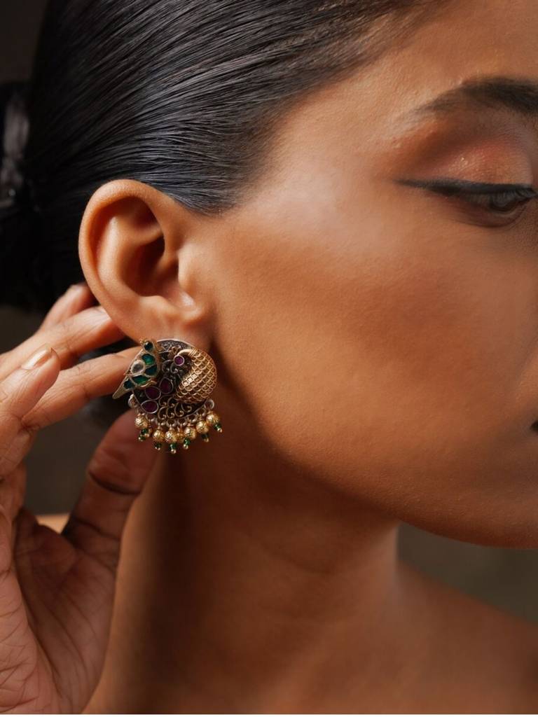 Finely-Crafted Brass Dualtone Earring : DualToneEarring04