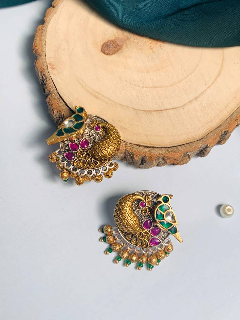 Finely-Crafted Brass Dualtone Earring : DualToneEarring04
