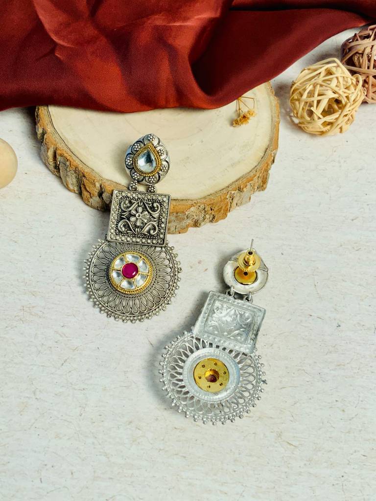 High Quality Dualtone Plated Earring : DualToneEarring12(190)