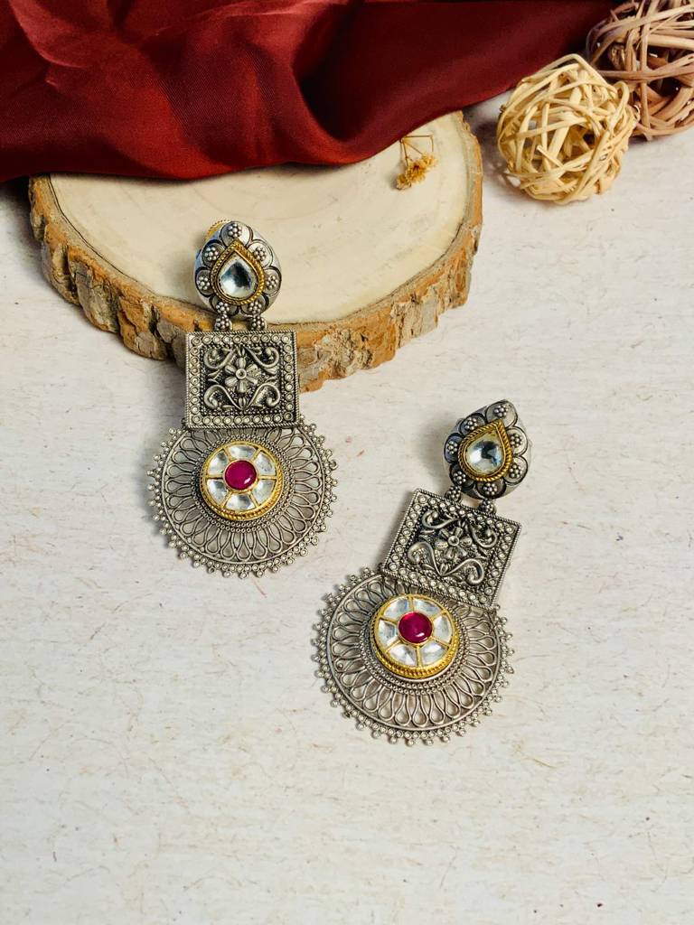 High Quality Dualtone Plated Earring : DualToneEarring12(190)