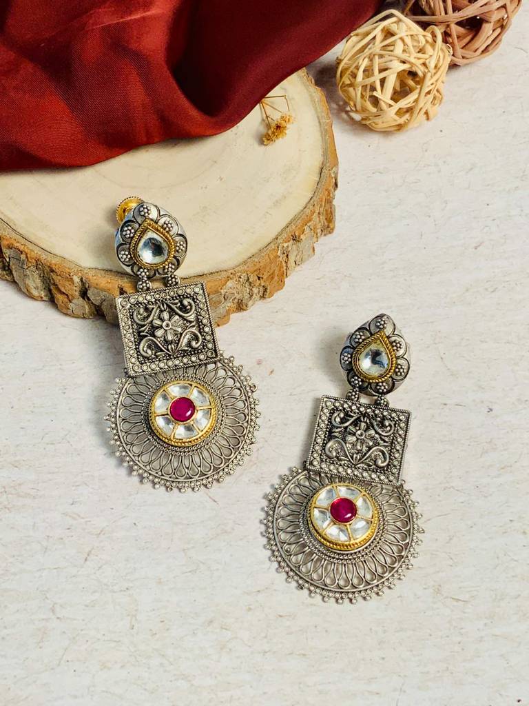 High Quality Dualtone Plated Earring : DualToneEarring12(190)