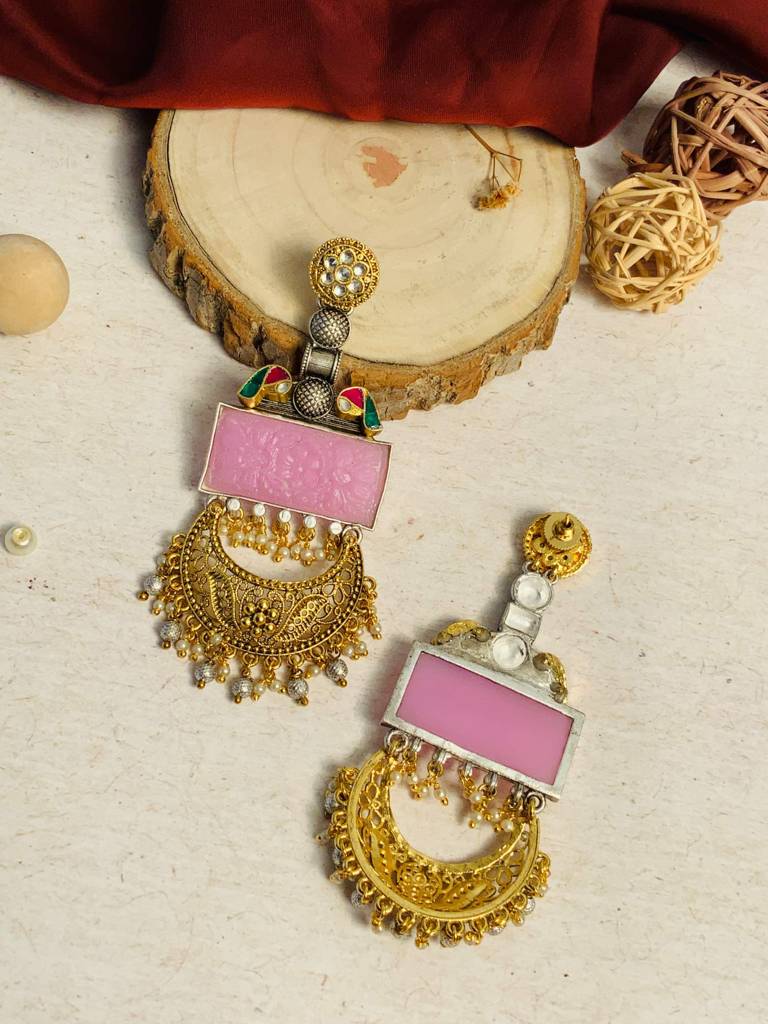Mesmerizing Brass Dualtone Earring : DualToneEarring23(390)