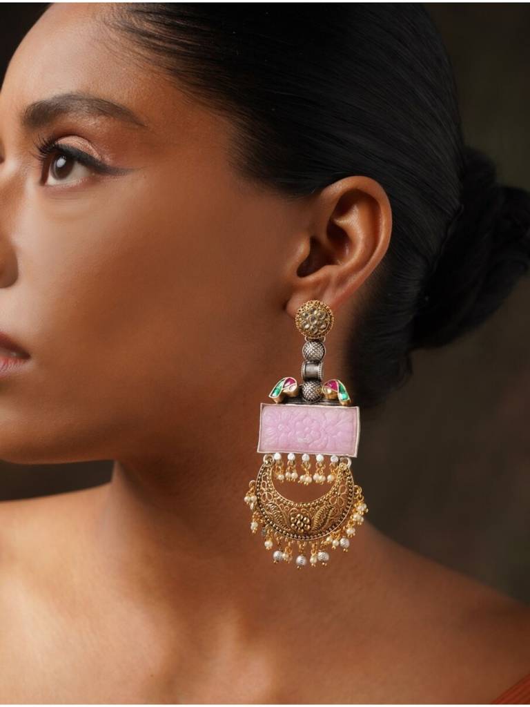 Mesmerizing Brass Dualtone Earring : DualToneEarring23(390)