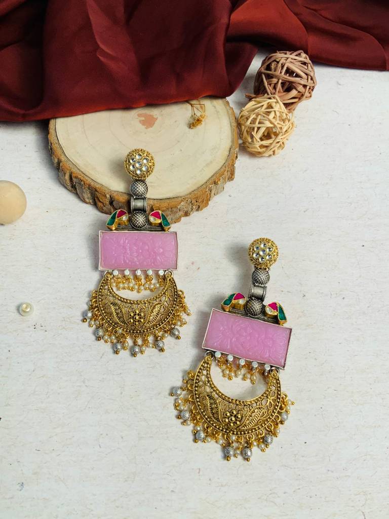 Mesmerizing Brass Dualtone Earring : DualToneEarring23(390)