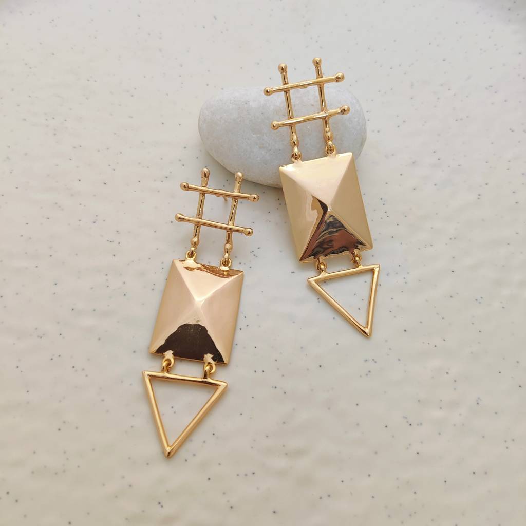Trirect & Hash Earrings : E-379