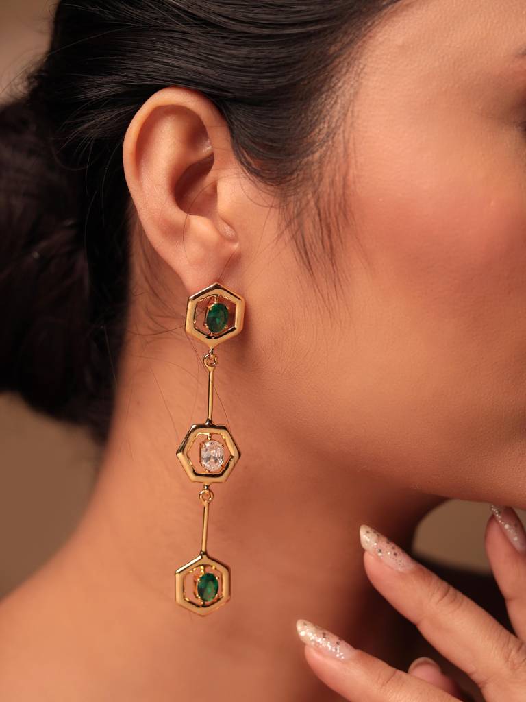 Hexa Cascade Long Earrings : MOK-E-568