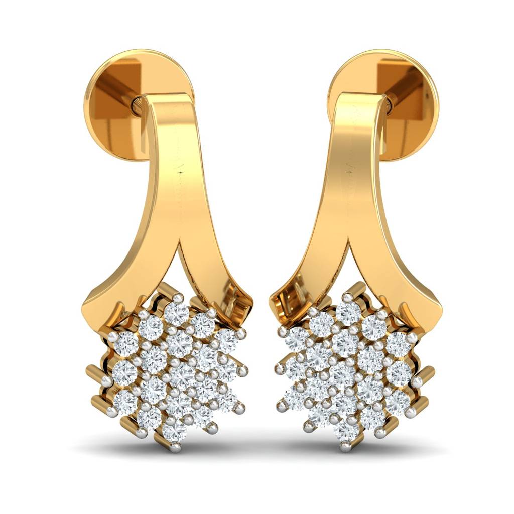 KuberBox 18K Yellow Gold Gleam Stud Earrings