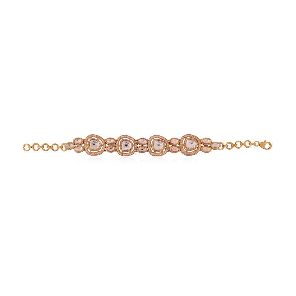 Zyrah Polki Bracelet In Jadau With Meenakari : E-BRA-126