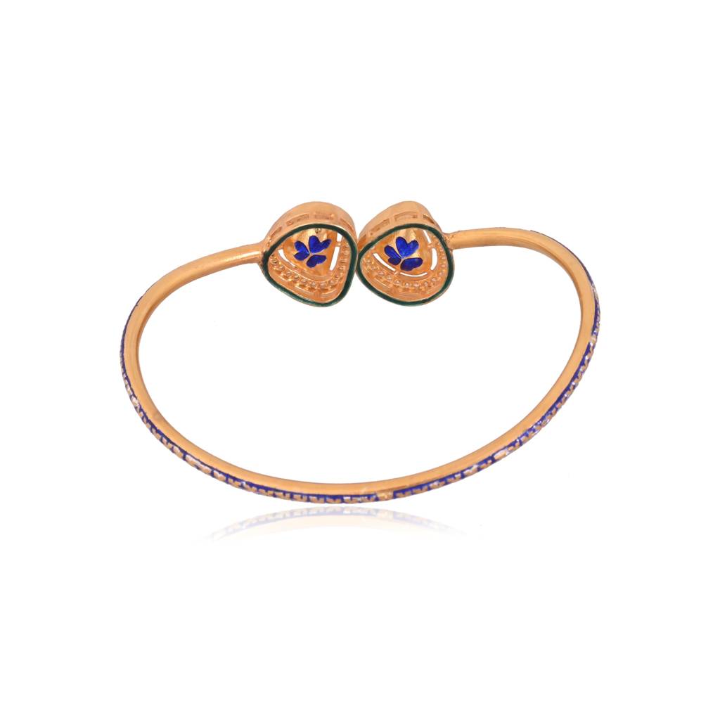 Celeste Cuff Bracelet In Jadau With Meenakari : E-BRA-132
