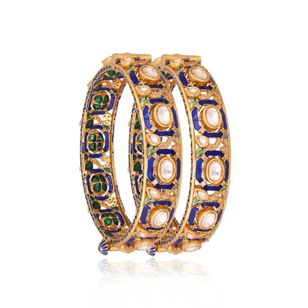 Indira Royale Bangles With Real Meenakari : E-BRA-36