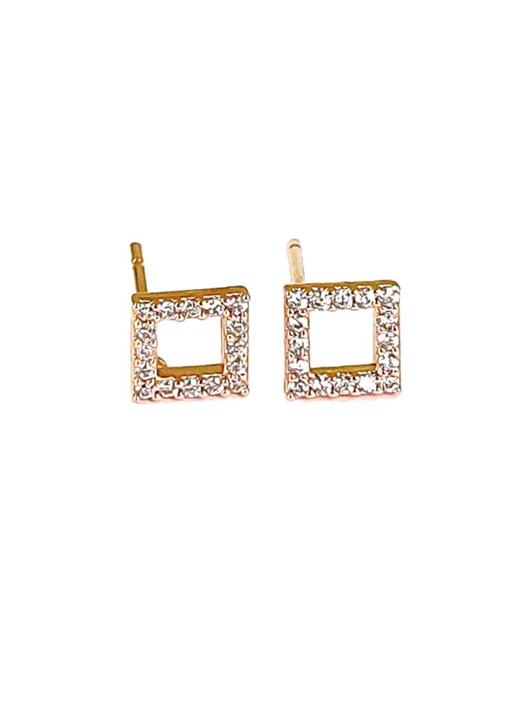 Crystal Square Studs : E-CR-18-0