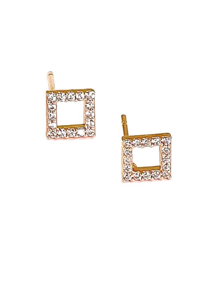 Crystal Square Studs : E-CR-18-0