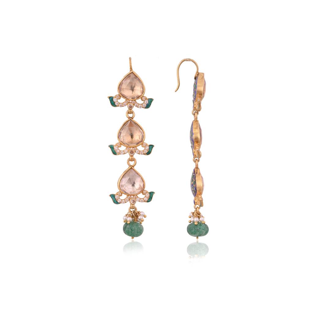 Teardrop Symphony Jadau Danglers : E-E-105