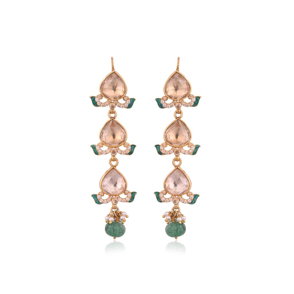 Teardrop Symphony Jadau Danglers : E-E-105
