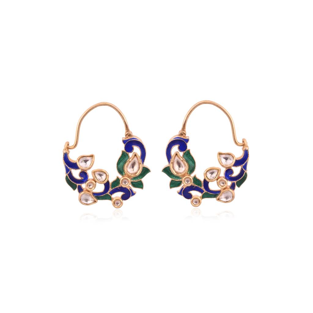 Mayur Leela Meenakari Hoops : E-E-109