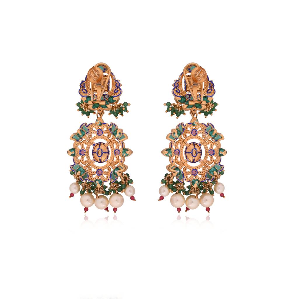 Gulbadan Meenakari Chandeliers : E-E-113