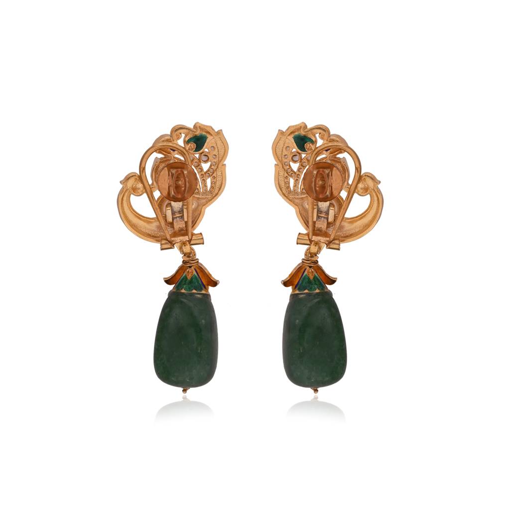 Mayura Moissanite Drop Earrings : E-E-119