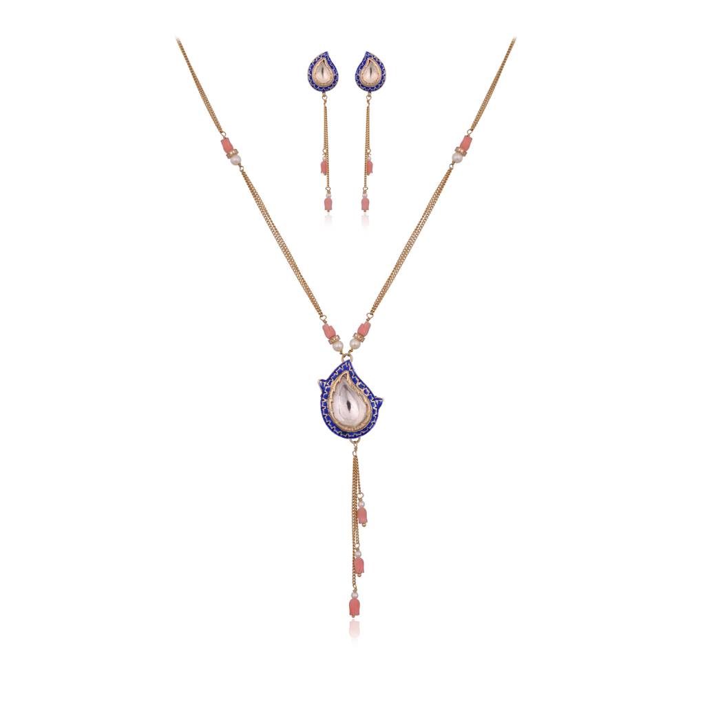 Gulrukh Enamel Drop Necklace : E-P-112