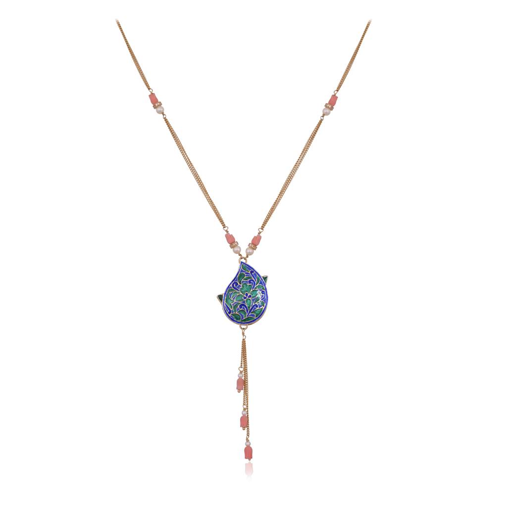 Gulrukh Enamel Drop Necklace : E-P-112