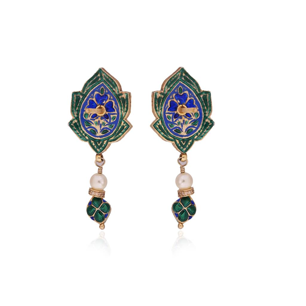 Padma Meenakari Drop Pendant : E-P-120