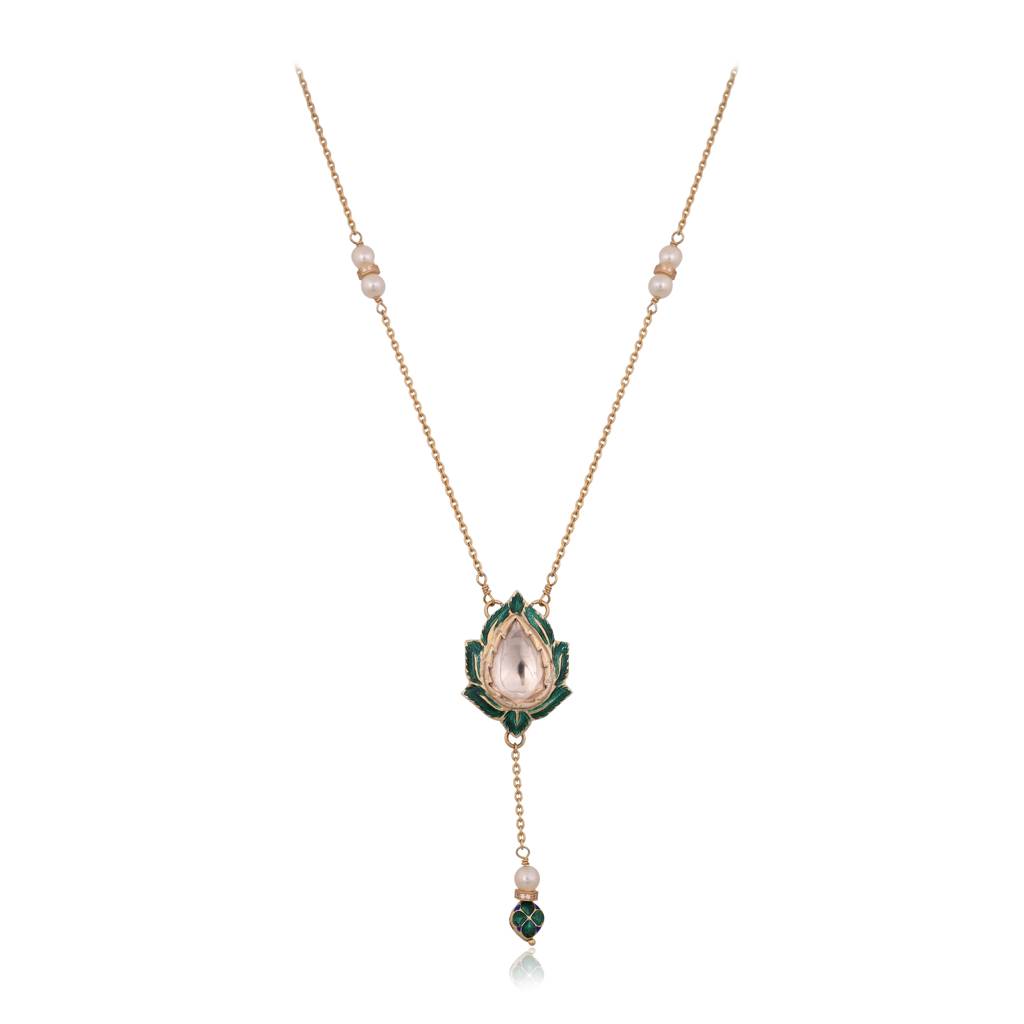 Padma Meenakari Drop Pendant : E-P-120