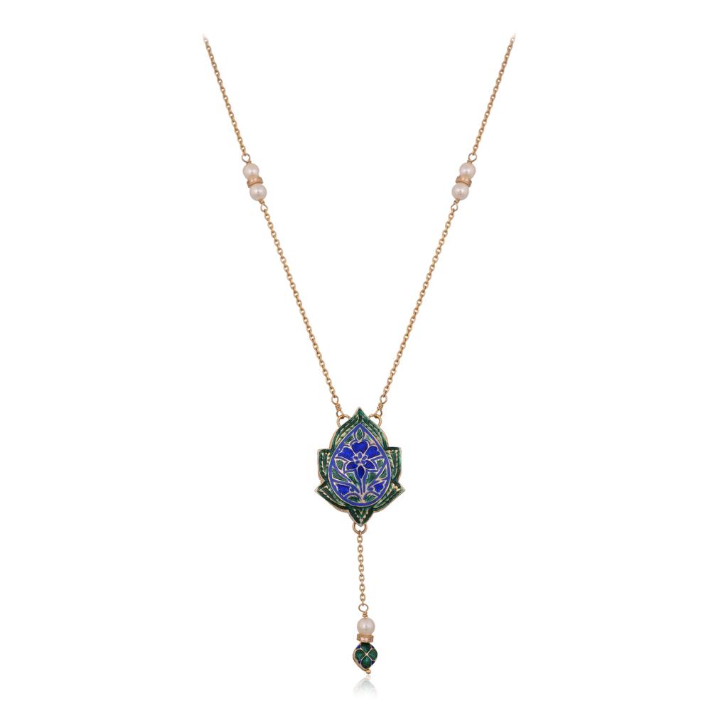 Padma Meenakari Drop Pendant : E-P-120
