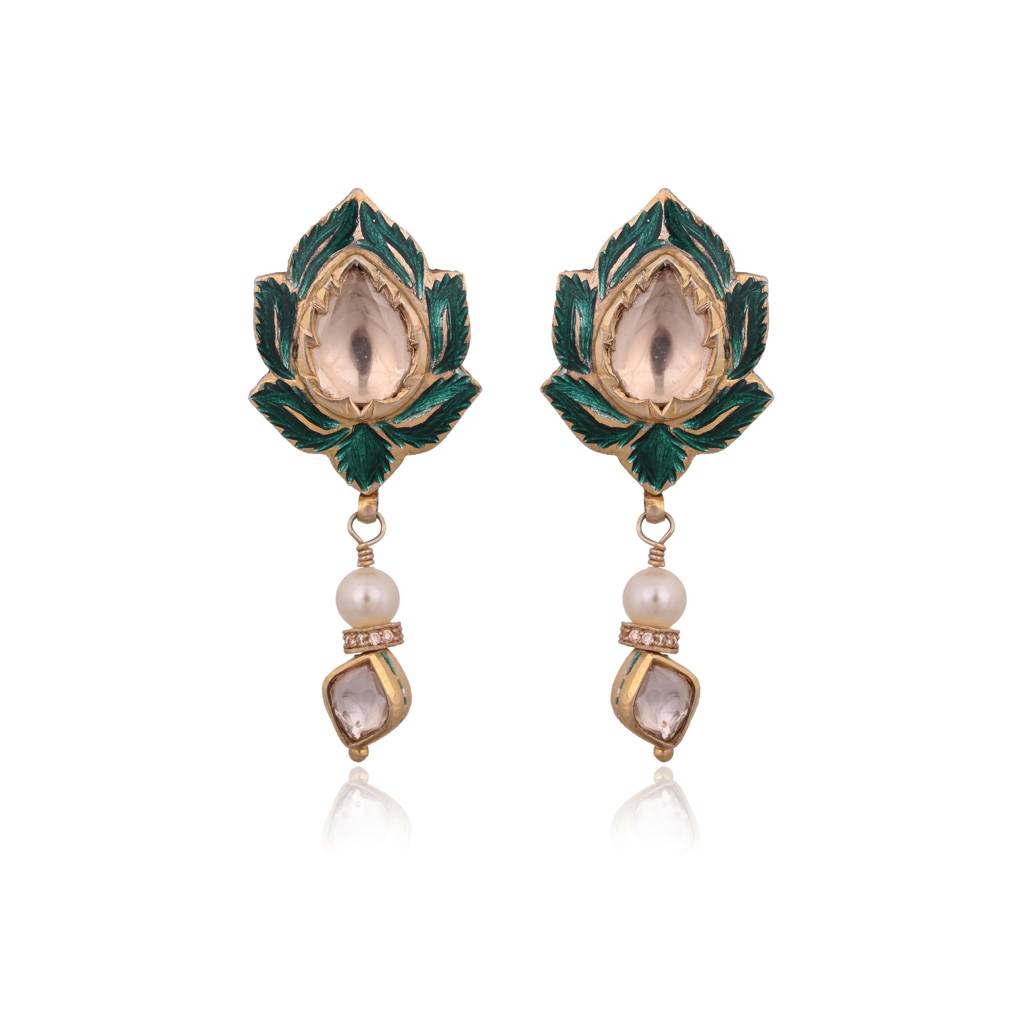 Padma Meenakari Drop Pendant : E-P-120