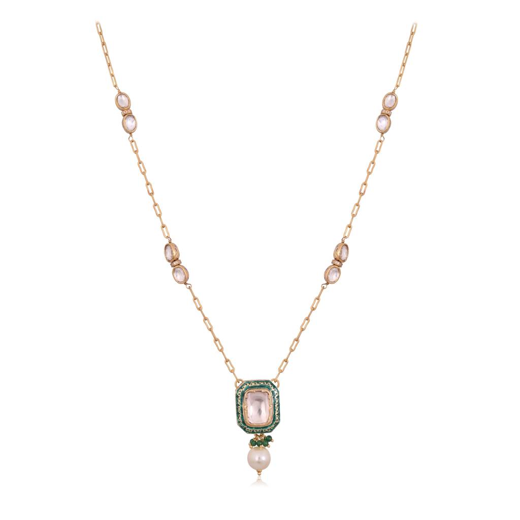 Navya Meenakari Pearl Pendant : E-P-123