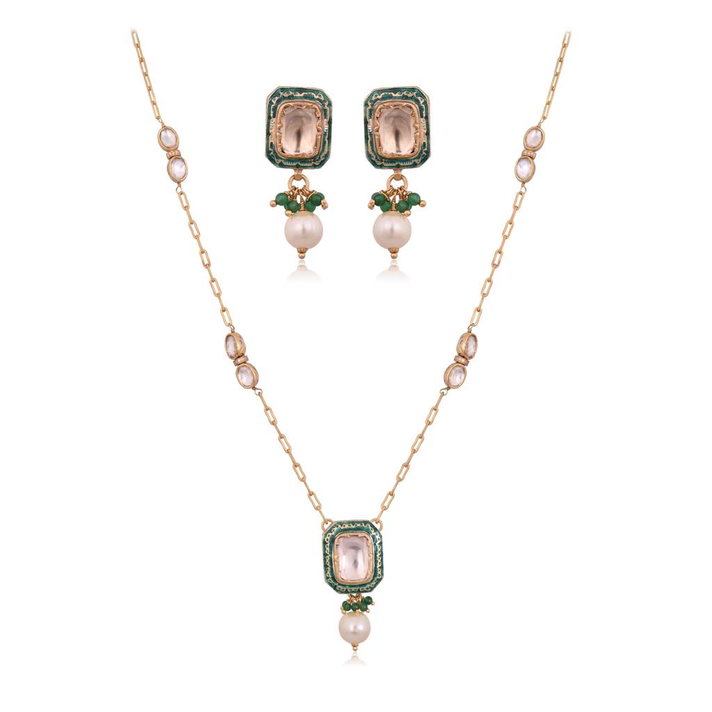 Navya Meenakari Pearl Pendant : E-P-123