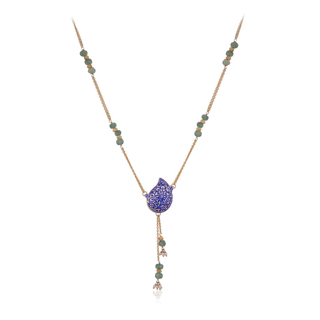 Aaravi Meenakari Drop Pendant : E-P-126