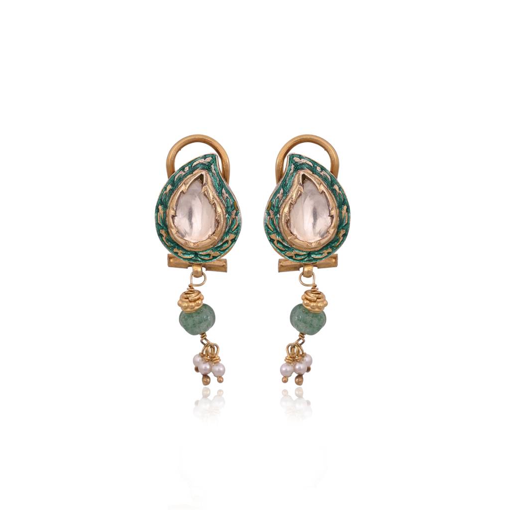 Aaravi Meenakari Drop Pendant : E-P-126