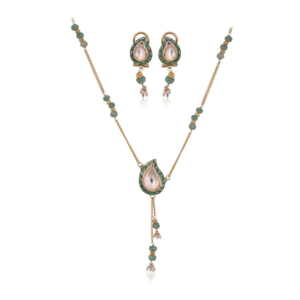Aaravi Meenakari Drop Pendant : E-P-126