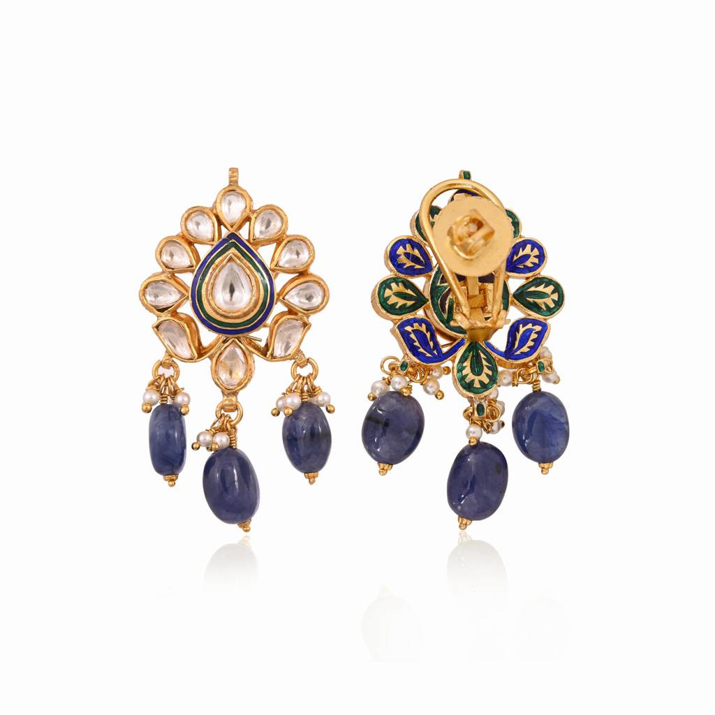 Varnika Jadau Pendent Set With Real Meenakari : E-P-21