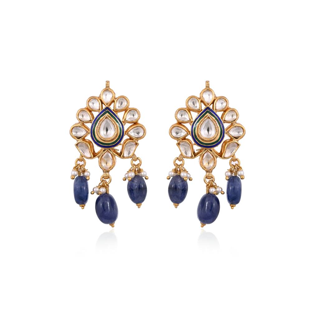 Varnika Jadau Pendent Set With Real Meenakari : E-P-21