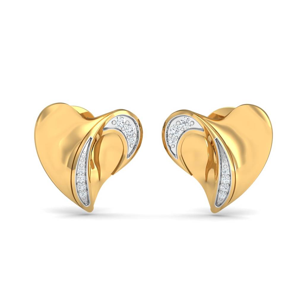 KuberBox 18K Yellow Gold Basma Heart Earrings